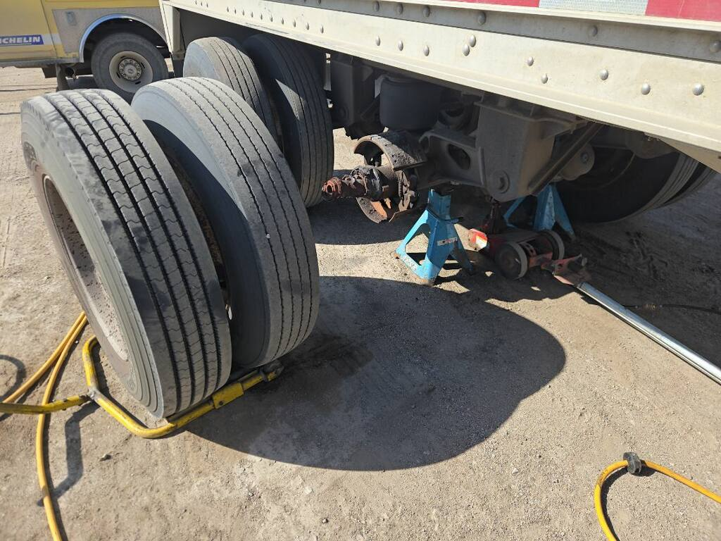 Damaged spindle from heavy-duty trailer wheel-end failure