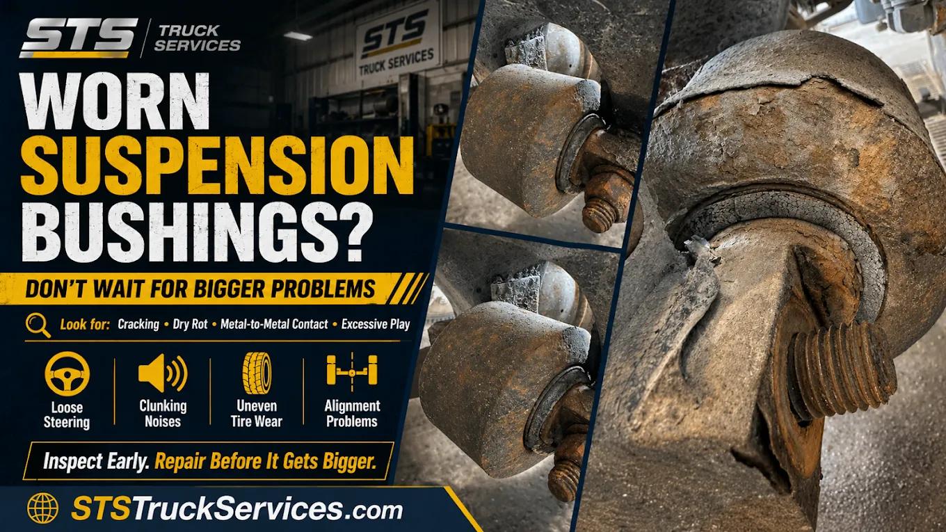 Heavy-duty truck suspension bushing repair inspection in Blair Nebraska
