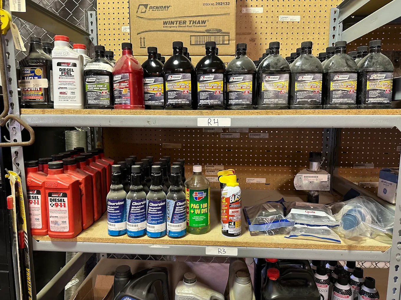 Truck fluids additives and maintenance supplies available from the STS parts department