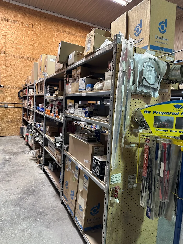 Donaldson and other heavy-duty truck parts stocked on shelves at STS Truck Services