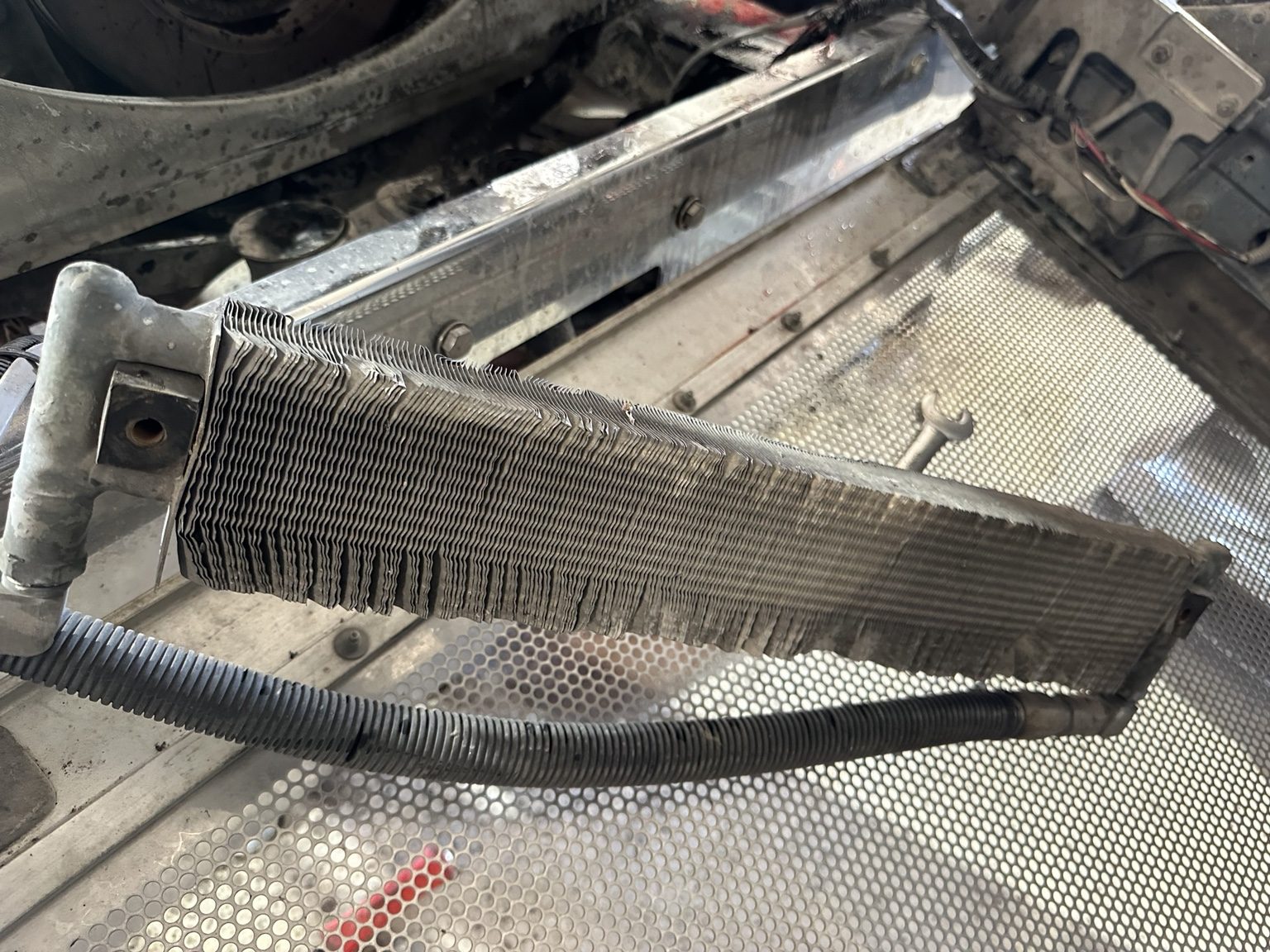 Truck cooling system inspection at STS Truck Services in Blair Nebraska