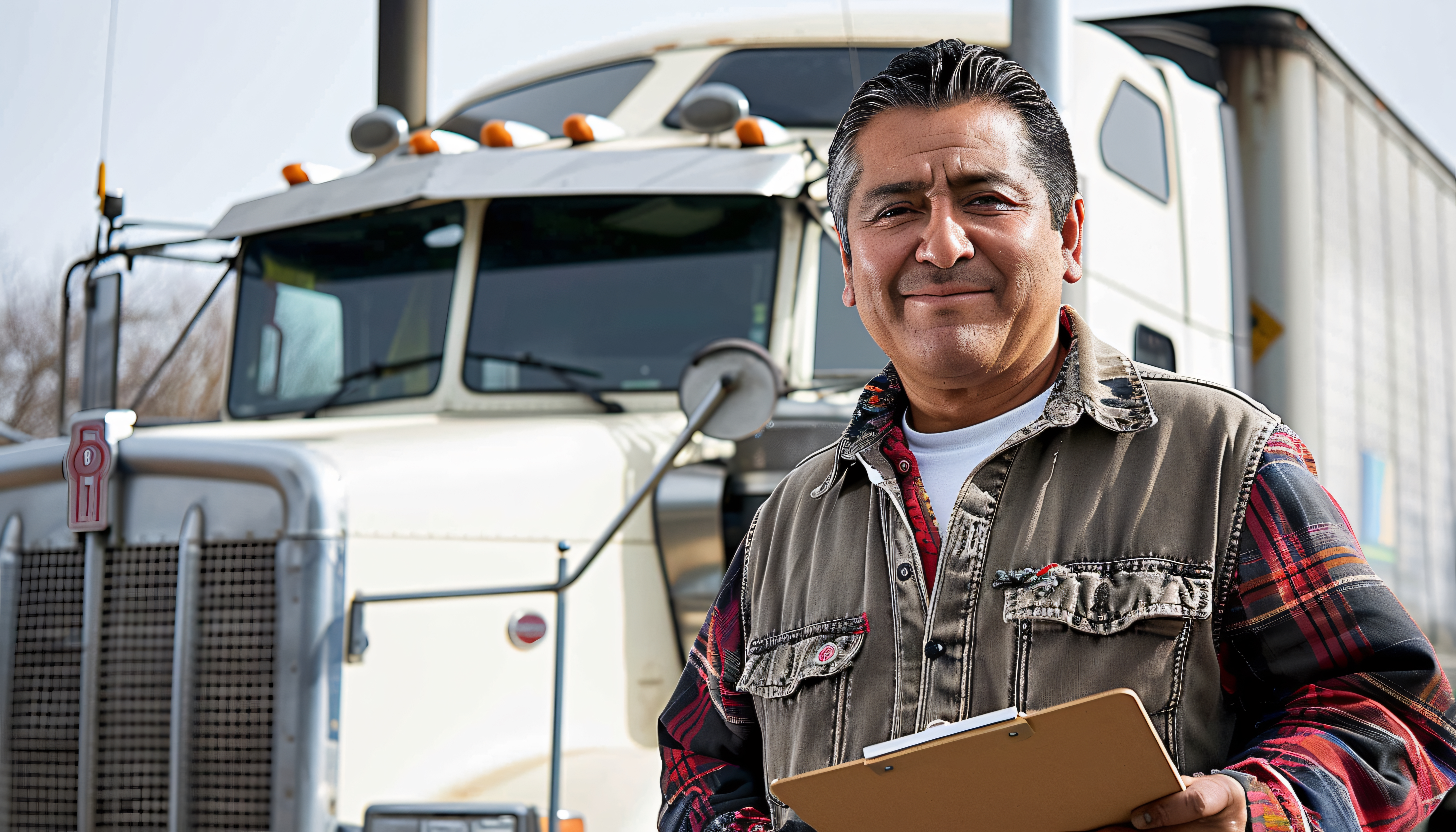 Truck driver standing in front of semi truck representing driver staffing and workforce challenges